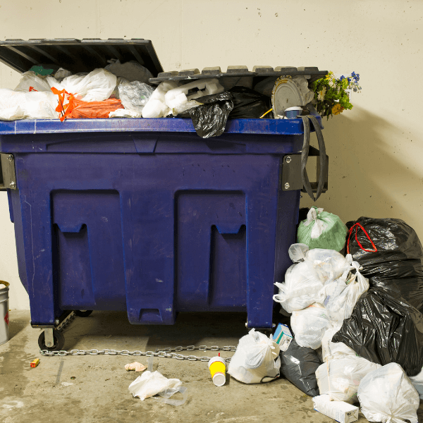 residential dumpster rental Holly Spring GA - Dumpster Rental Tips for Homeowners in Holly Springs, GA - dumpster overflowing with garbage in bags