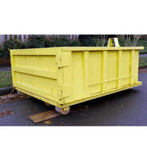 commercial dumpster rental Canton GA - How Long Can You Keep Your Dumpster - a yellow dumpster on a driveway